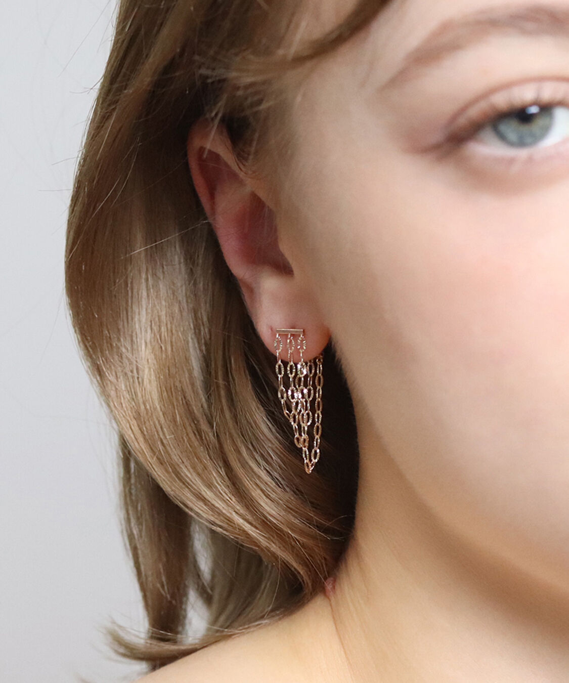  「ゴールド ルナチェーン ピアス | K10YG」|ピアス|