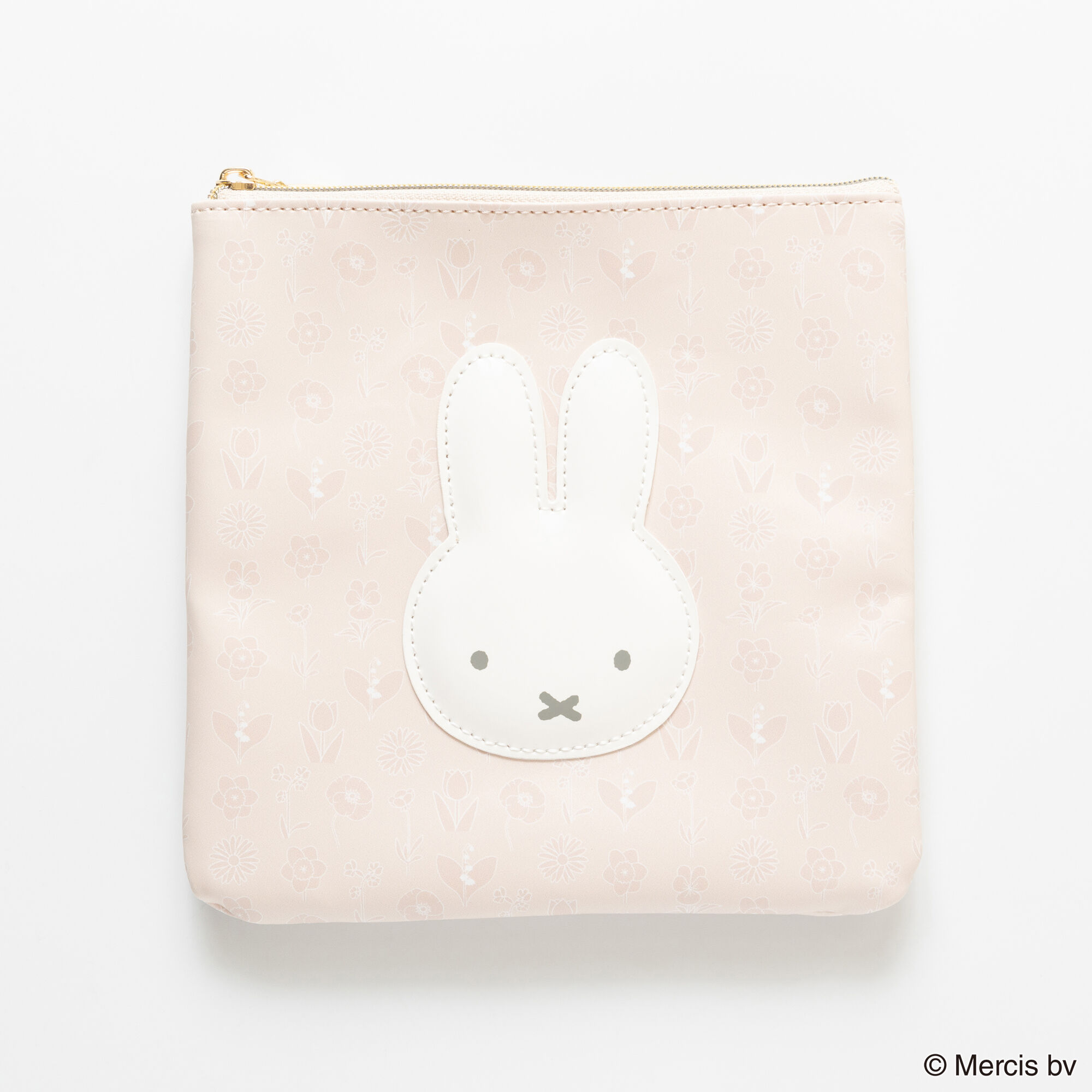  「MIFFY FLOWER APPLIQUE フラットポーチ」|ポーチ|PNK