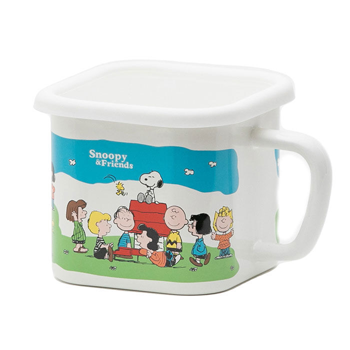 BACKYARD FAMILY「ホーロー 保存容器 スヌーピー 通販 味噌ポット 持ち手付き ホーローマルチスクエアポット」|食器・キッチングッズ|