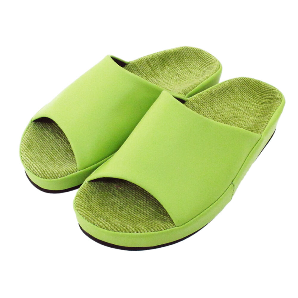 BACKYARD FAMILY「スリッパ 室内 おしゃれ 通販 日本製 フット快カラー 28cm 前あきスリッパ 前開きスリッパ」|ルームシューズ|グリーン1