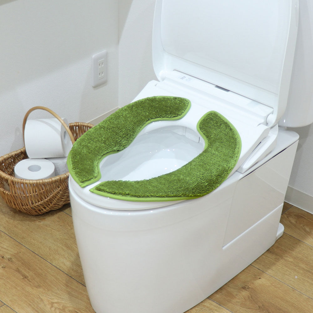 BACKYARD FAMILY「便座マット 通販 便座クッション 便座カバー 便座シート トイレカバー 取り付け簡単 洗浄暖房型」|トイレタリー・ランドリーグッズ|グリーン1