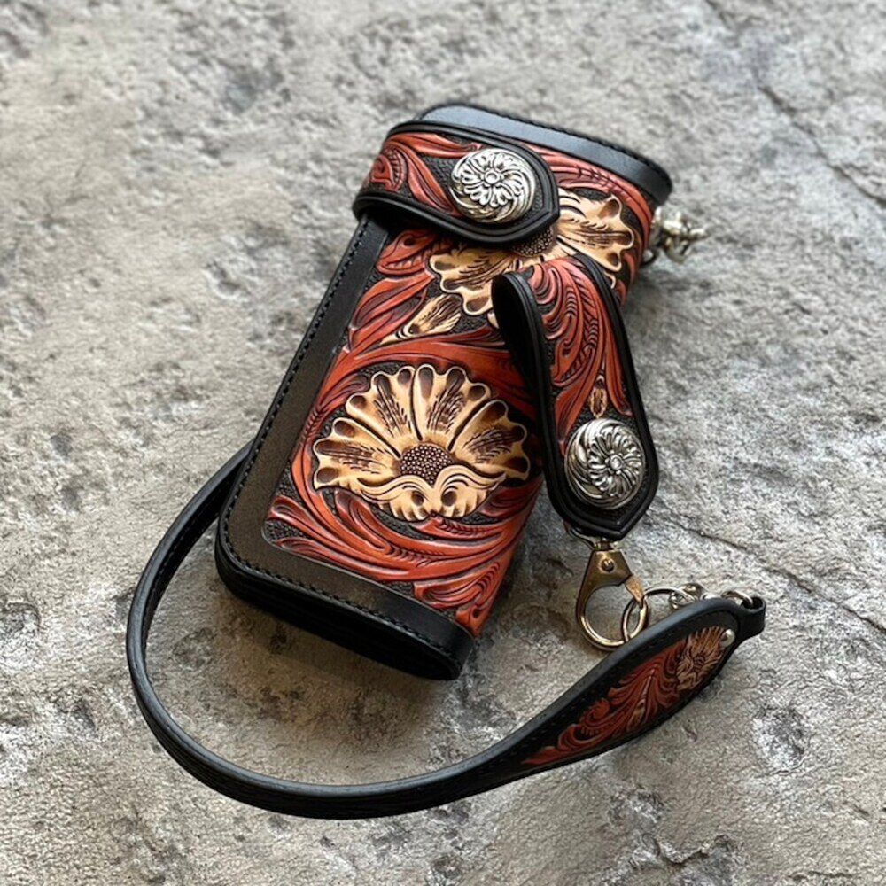 BACKYARD FAMILY「長財布 メンズ 本革 通販 日本製 財布 かぶせ蓋 ライダースウォレット 牛革 レザー 革財布」|財布|ブラック1