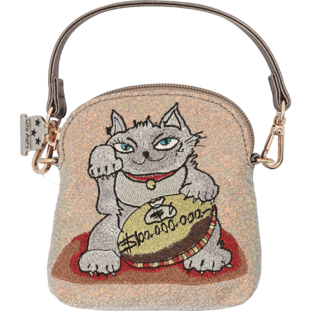 BACKYARD FAMILY「ポーチ 小物入れ 通販 Lyre リタちゃん メイクポーチ マルチケース コスメポーチ 刺繍」|ポーチ|ゴールド1