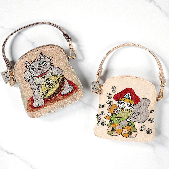 BACKYARD FAMILY「ポーチ 小物入れ 通販 Lyre リタちゃん メイクポーチ マルチケース コスメポーチ 刺繍」|ポーチ|