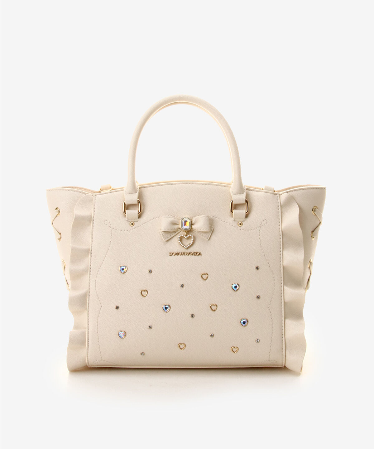 Samantha Vega「サイドレースアップリボンビジューフラッター」|ハンドバッグ|