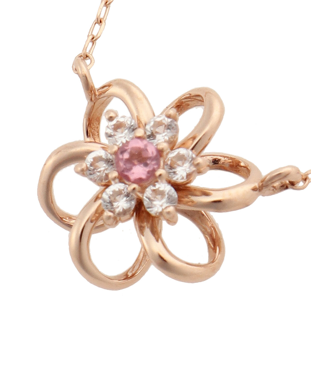 Samantha Tiara「K10 PG ストーンフラワーネックレス(大)」|ネックレス|