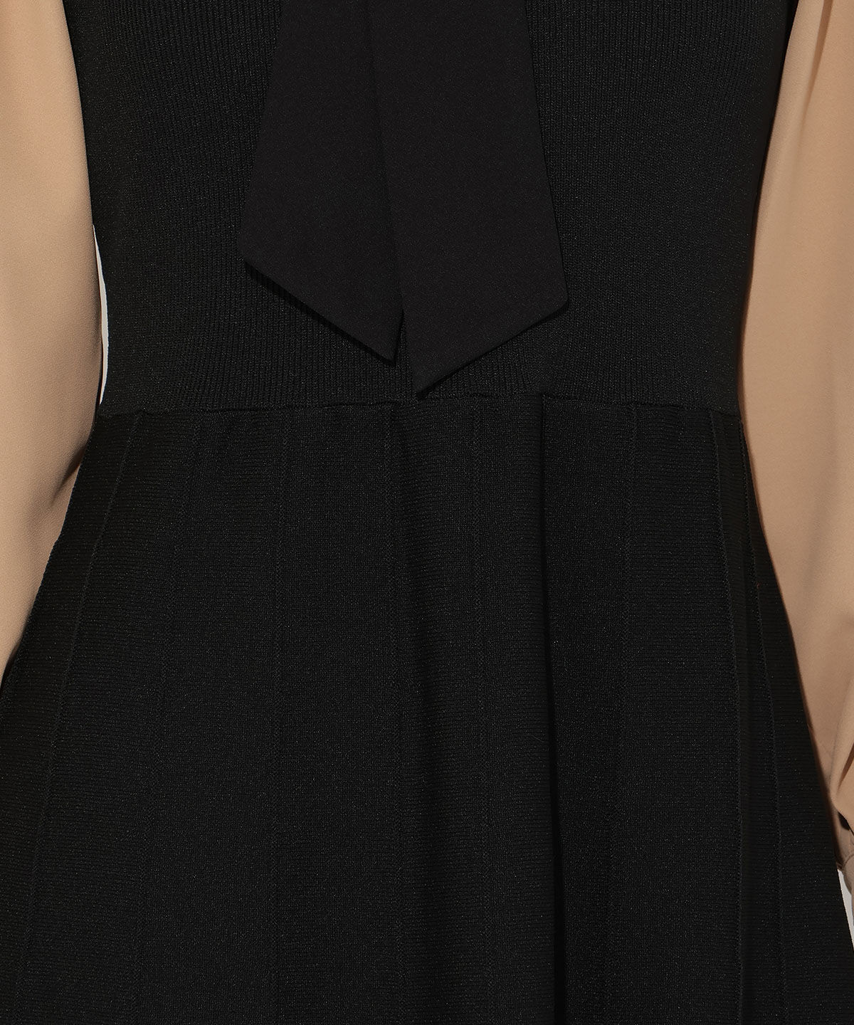 アンドクチュール「ニットビスチェ風リボンタイワンピース」|ワンピース|