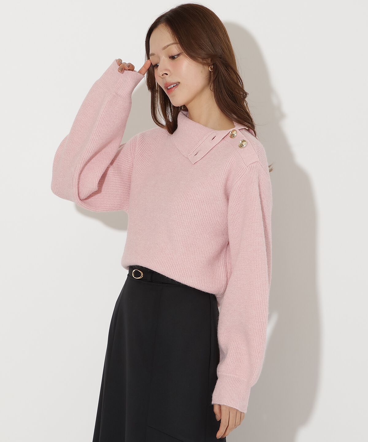 アンドクチュール「ショルダーボタンマルチウェイニットプルオーバー」|ニット・セーター|