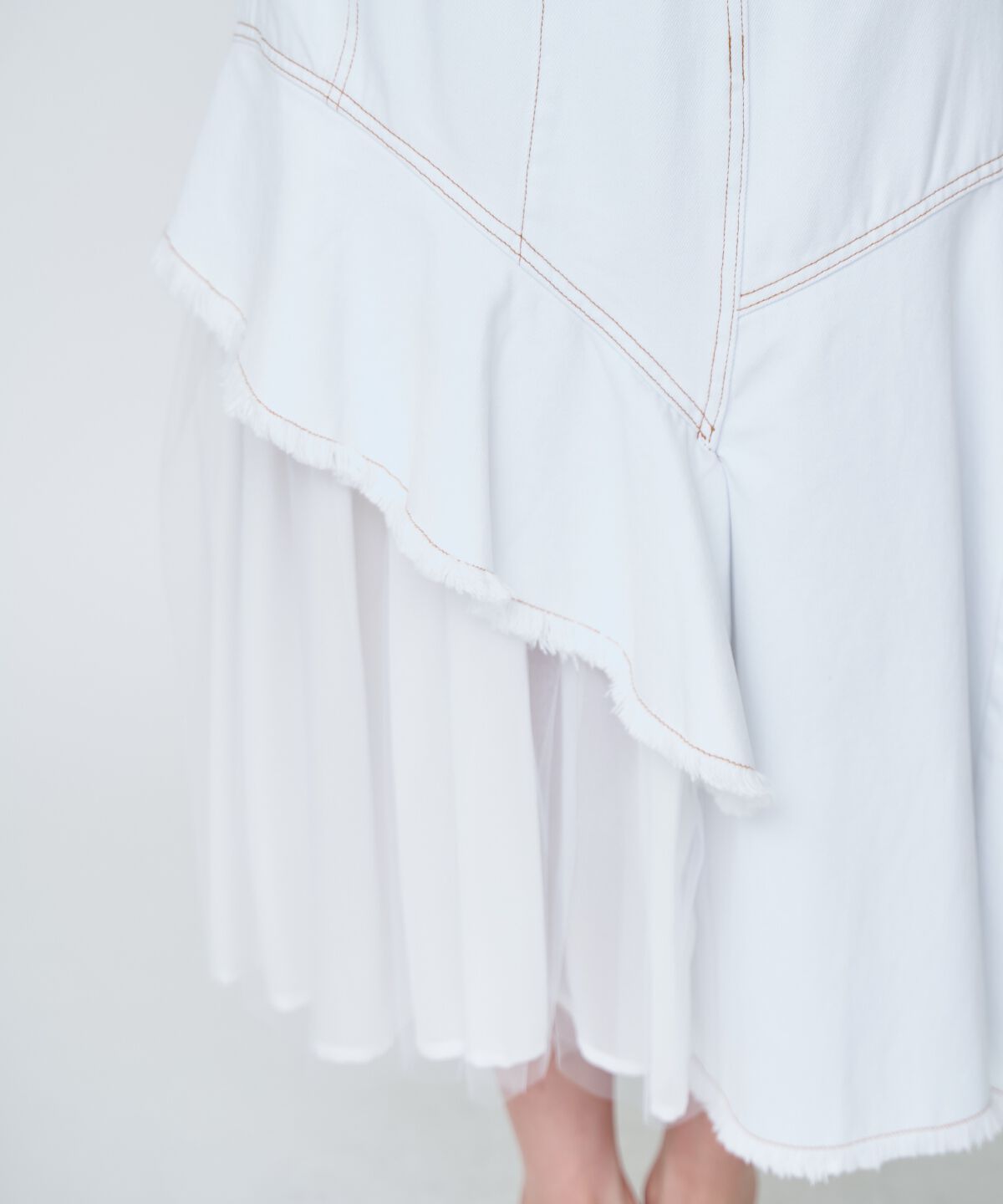 アンドクチュール「チュール切替デニムスカート」|スカート|