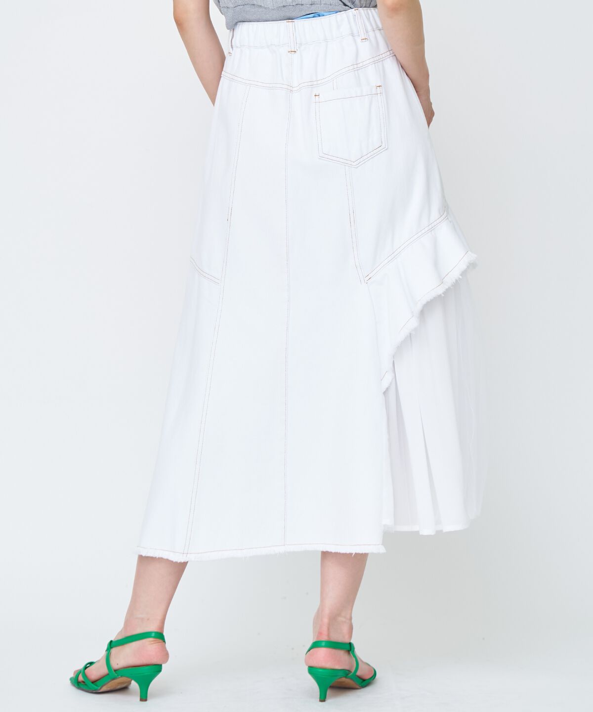 アンドクチュール「チュール切替デニムスカート」|スカート|