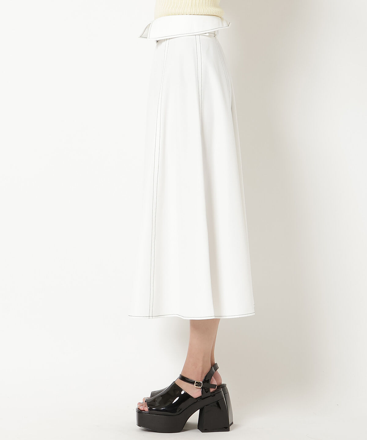 REDYAZEL「ステッチカラーフレアスカート」|フレア|