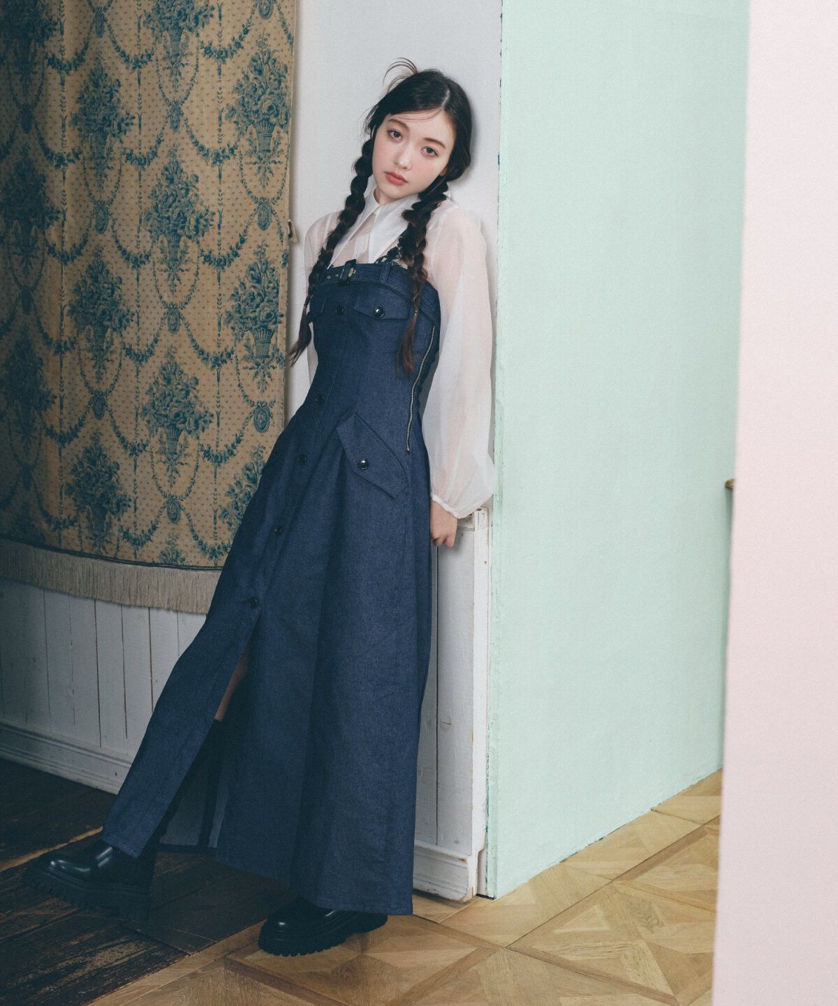 REDYAZEL「バストベルトベアワンピース」|ワンピース|ブルー