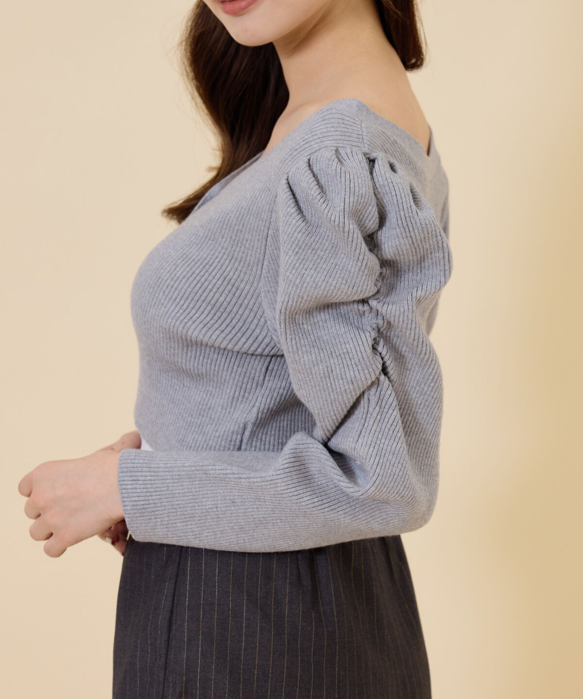 REDYAZEL「ボリュームショルダーリブカーディガン」|カーディガン|