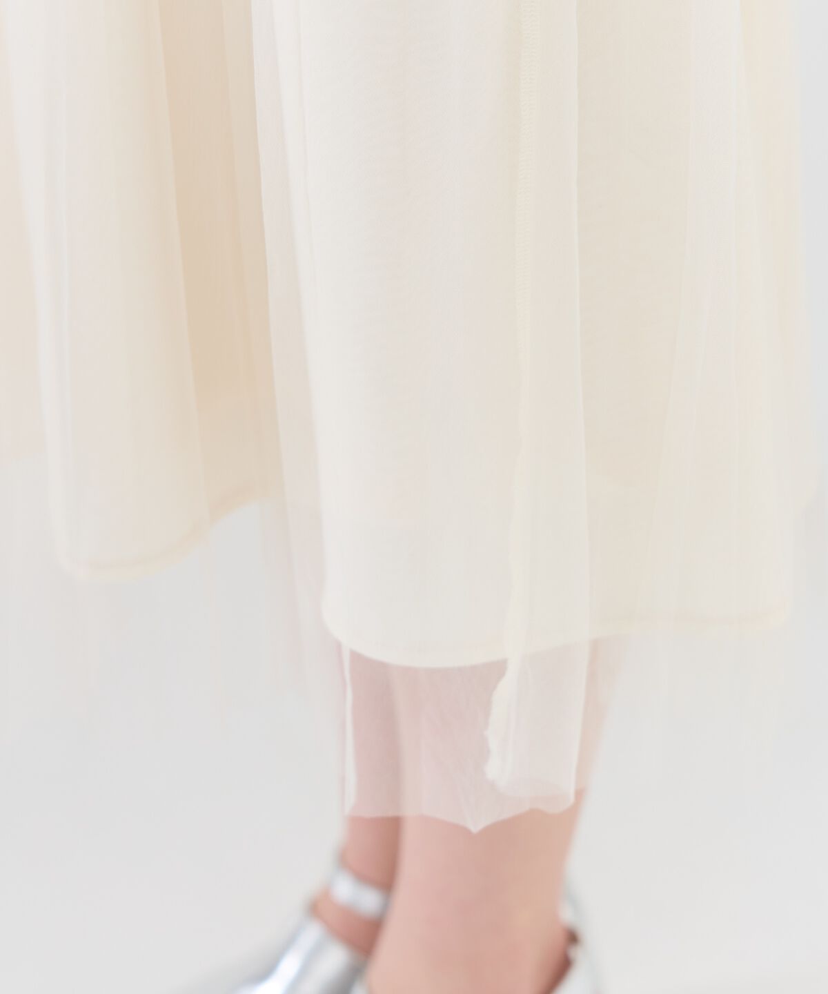 REDYAZEL「ツイル&times;チュールプリーツワンピース」|ワンピース|