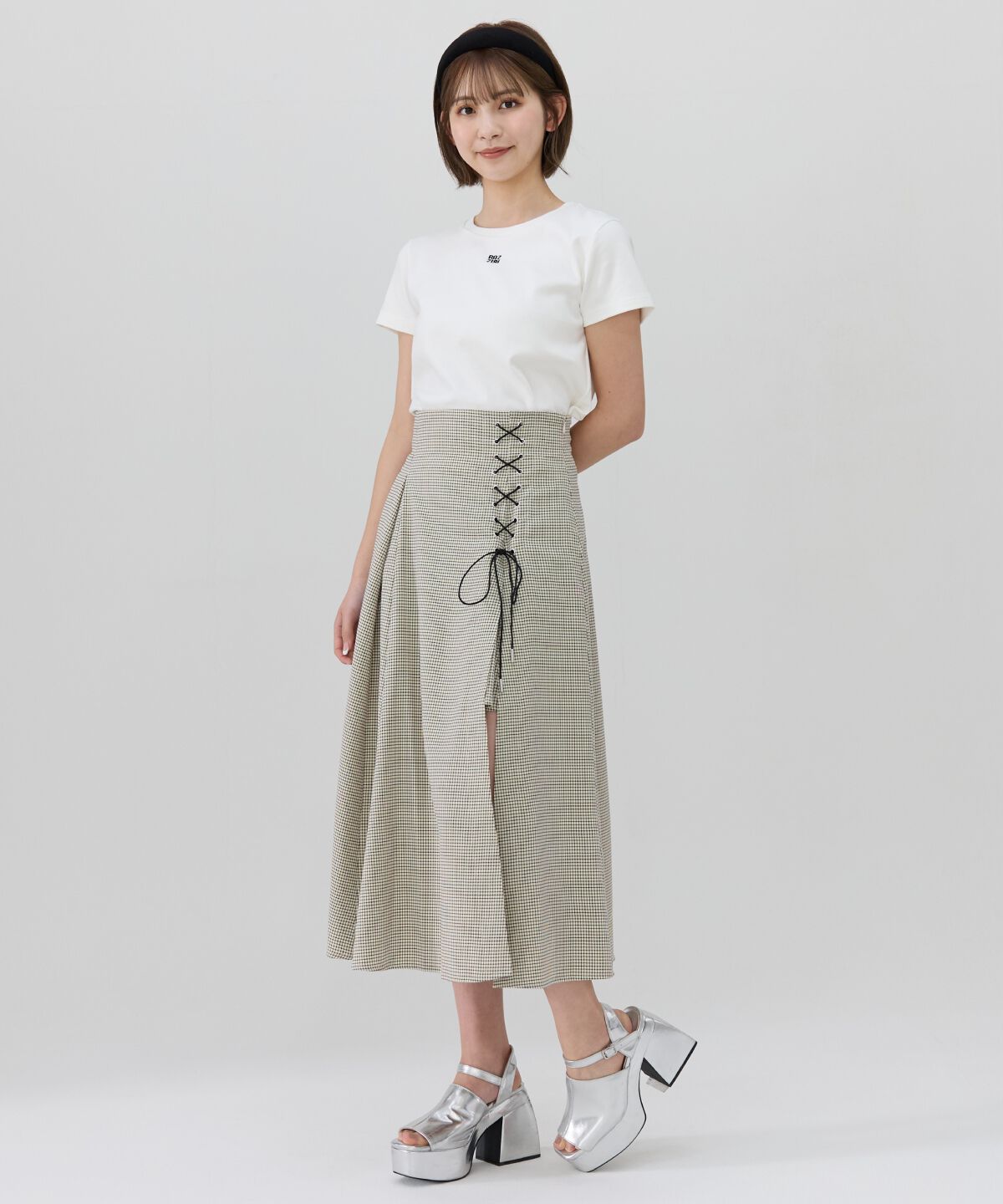 REDYAZEL「スピンドルスリットロングスカートスカート」|フレア|