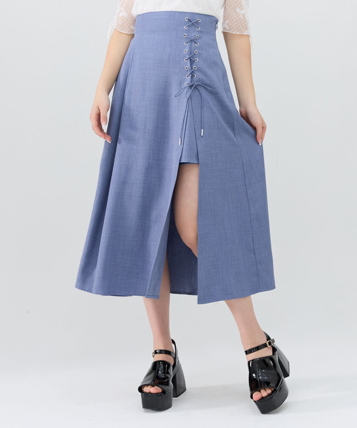 REDYAZEL「スピンドルスリットロングスカートスカート」|フレア|