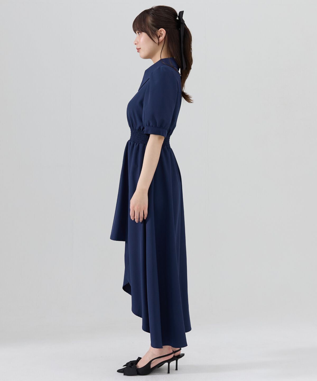 REDYAZEL「ウエストシャーリングシャツワンピース」|ワンピース|