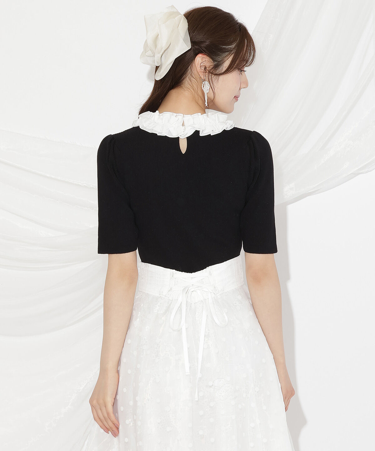 WILLSELECTION「フリル襟リブニット」|ニット・セーター|