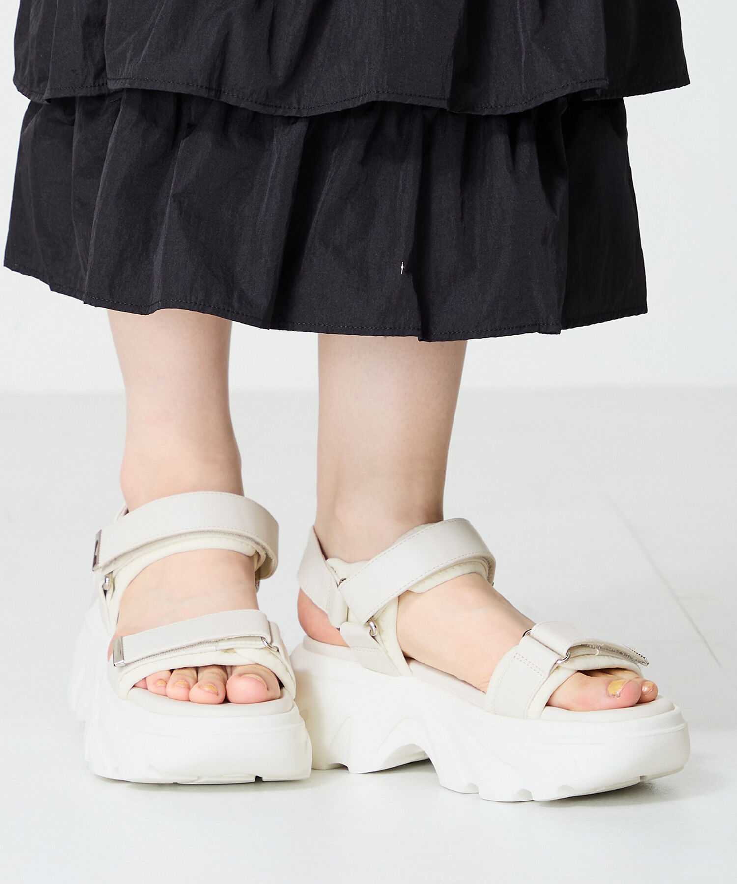 ORiental TRaffic「ボリュームソールベルトスポサン/51212 サンダル 厚底 人気 売れてる」|サンダル|