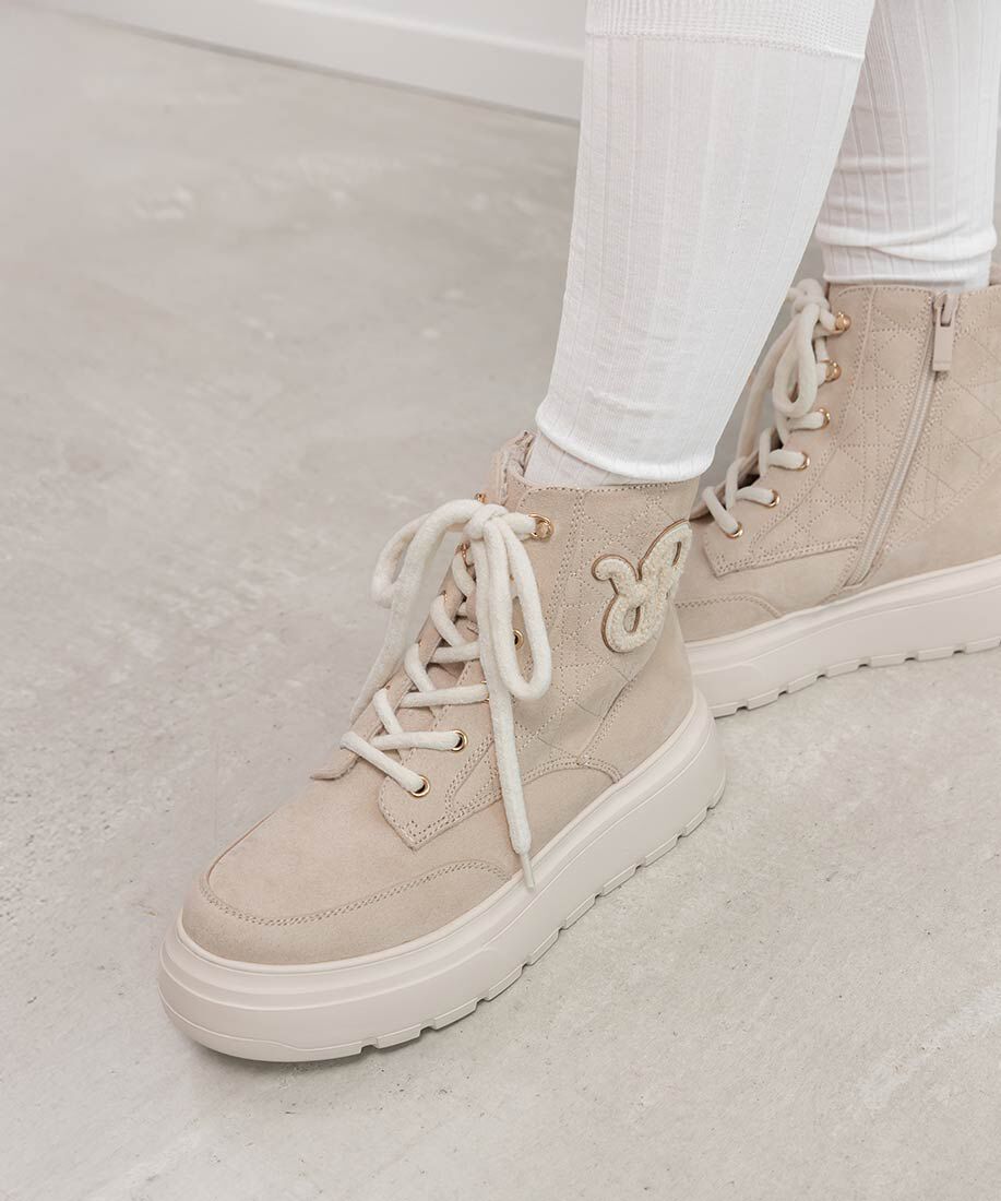  「キルティングデザインハイカットスニーカー」|スニーカー|