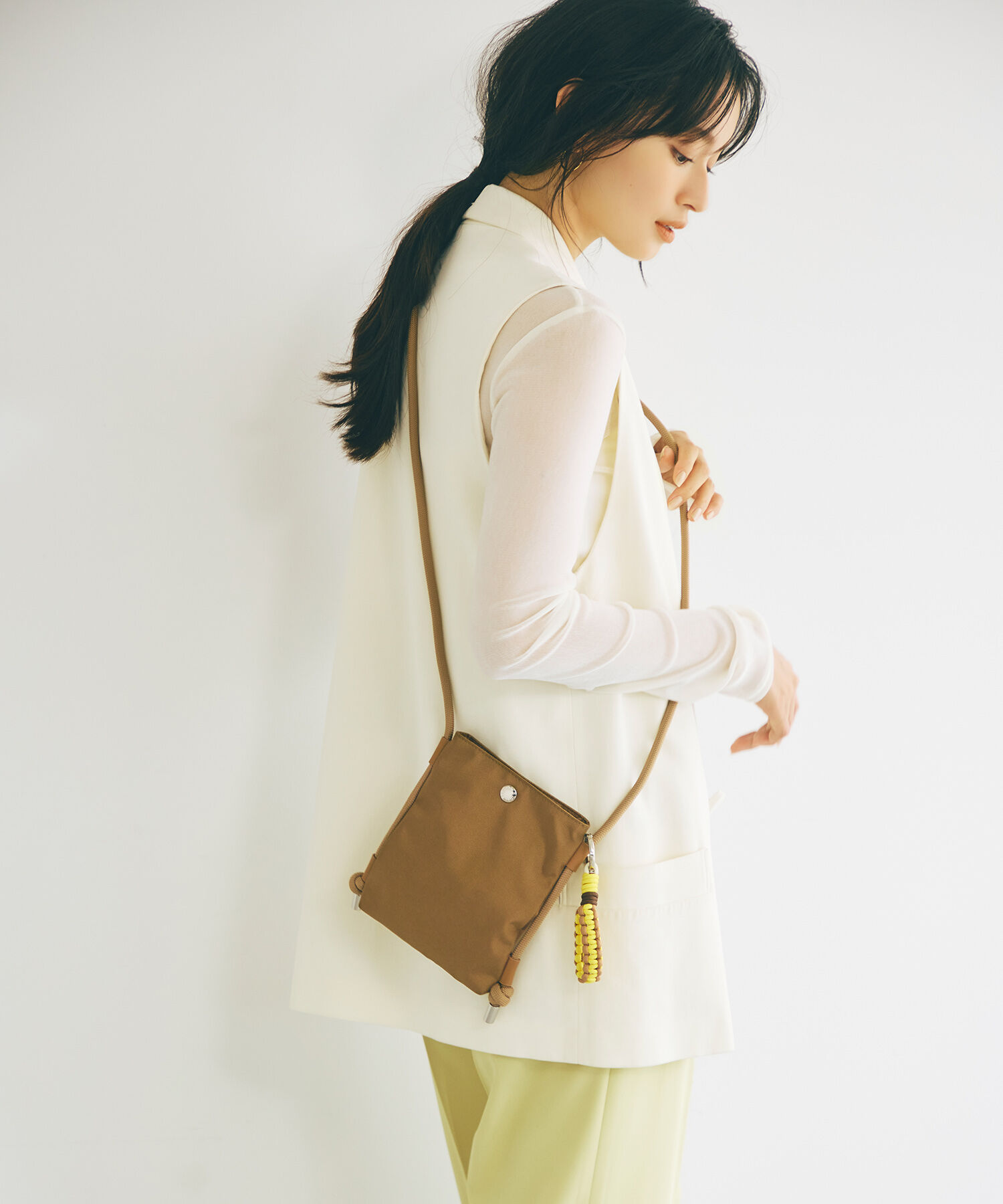 TOPKAPI BREATH「【Breath TOPKAPI】コードチャーム付き ミニショルダーバッグ / サコッシュ」|ショルダー・メッセンジャー|