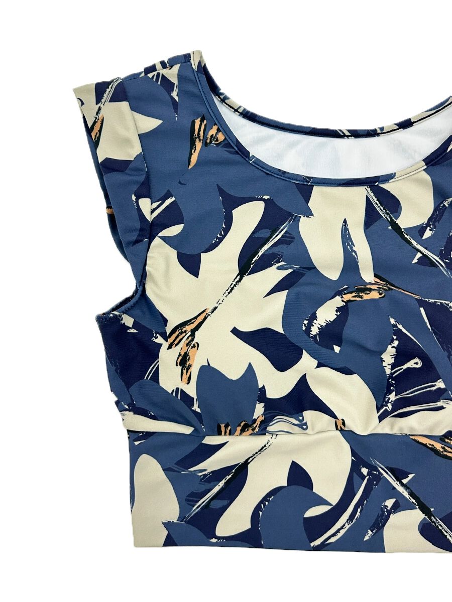 ALBOVE「抽象柄プチスリーブブラ」|ビキニトップス|