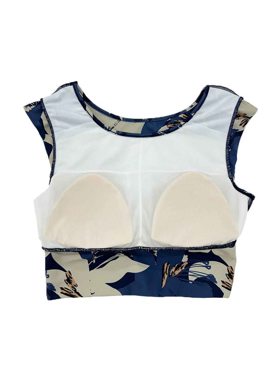 ALBOVE「抽象柄プチスリーブブラ」|ビキニトップス|