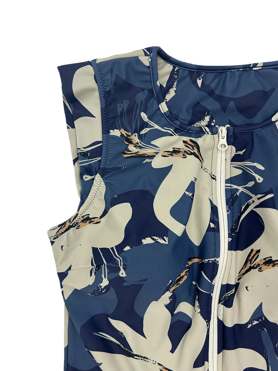 ALBOVE「抽象柄プチスリーブフィットネス水着」|ビキニ|