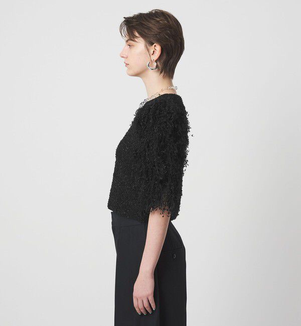 ASTRAET「＜ASTRAET＞ フリンジスリーブ クルーネックニット」|ニット・セーター|