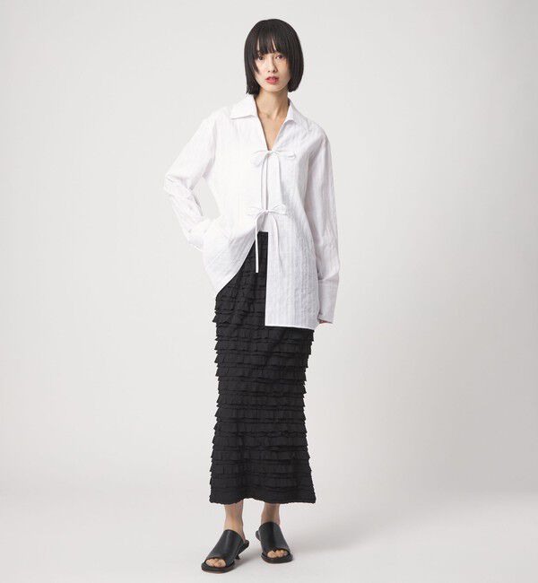 EMMEL REFINES「＜EMMEL REFINES＞EM ティアードフリル カット スカート」|スカート|BLACK