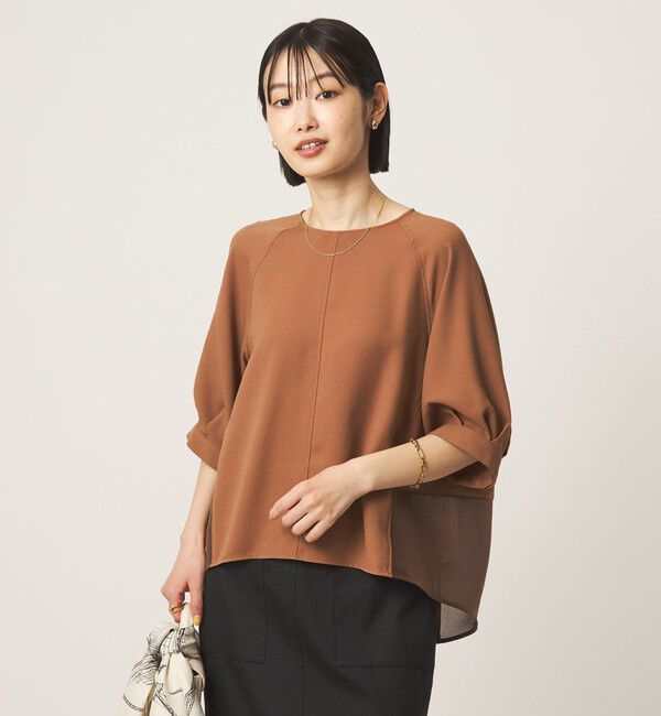 UNITED ARROWS green label relaxing「［size SHORTあり］fleurie(フルリー) フォルム ショートスリーブ ブラウス」|シャツ・ブラウス|BEIGE