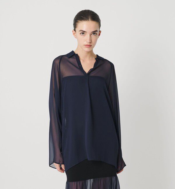 ATTISESSION「＜ATTISESSION＞ラグラン ポロカラーシャツ」|シャツ・ブラウス|