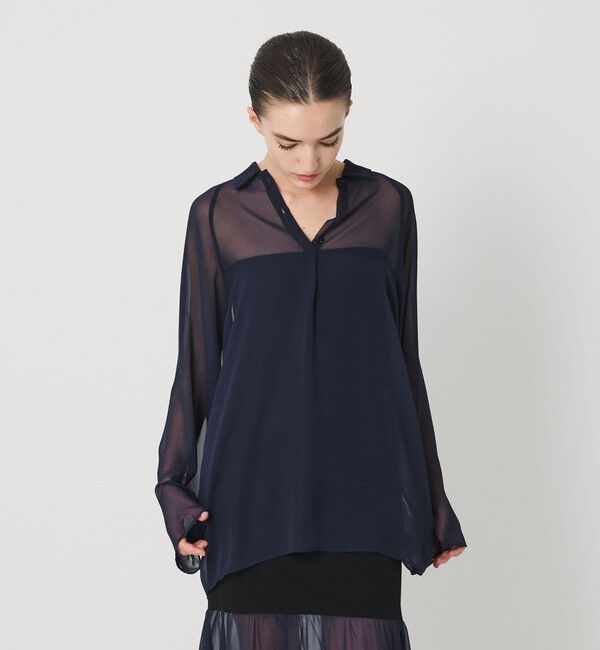 ATTISESSION「＜ATTISESSION＞ラグラン ポロカラーシャツ」|シャツ・ブラウス|