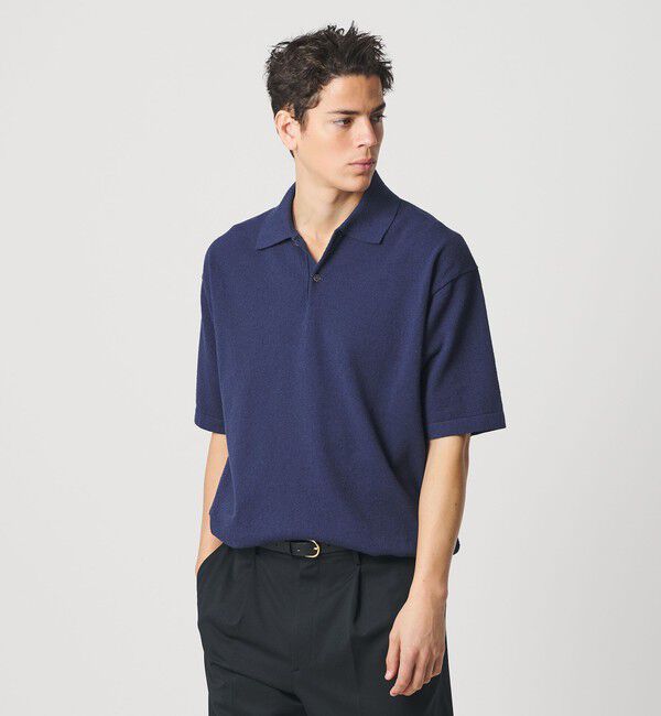 BEAUTY&YOUTH UNITED ARROWS「KNITEE クリンプコットン ニット ポロシャツ ウォッシャブル」|ニット・セーター|