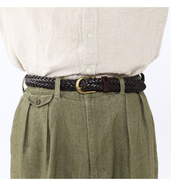 BEAMS PLUS「Leather Mesh Belt」|ベルト|