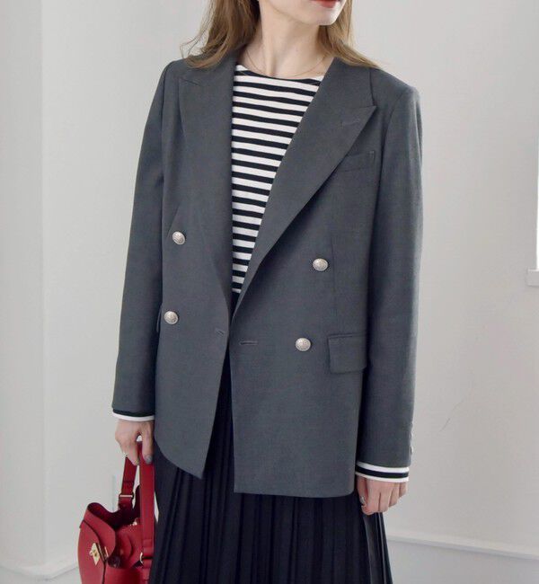 quaranciel「quaranciel:〈洗濯機可能〉ハンサム ダブルブレスト ブレザー ジャケット（セットアップ対応）」|テーラードジャケット|
