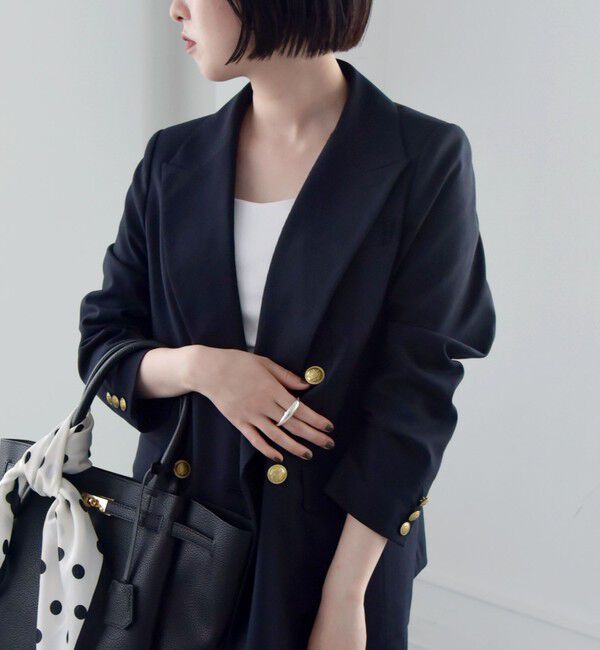 quaranciel「quaranciel:〈洗濯機可能〉ハンサム ダブルブレスト ブレザー ジャケット（セットアップ対応）」|テーラードジャケット|
