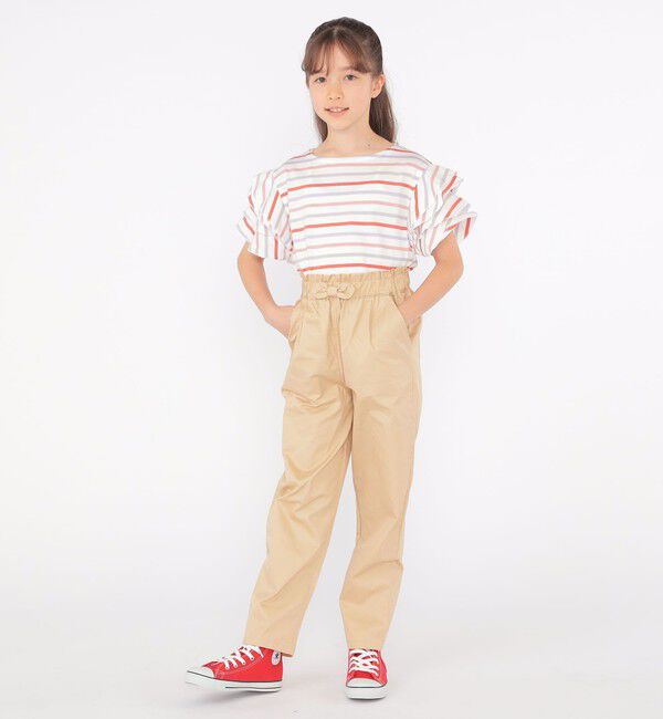 SHIPS KIDS「SHIPS KIDS:140～150cm / オーガニック コットン フリル スリーブ TEE」|Tシャツ・カットソー|