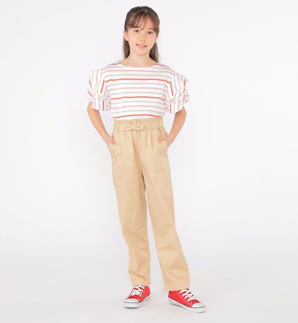SHIPS KIDS「SHIPS KIDS:140～150cm / オーガニック コットン フリル スリーブ TEE」|Tシャツ・カットソー|