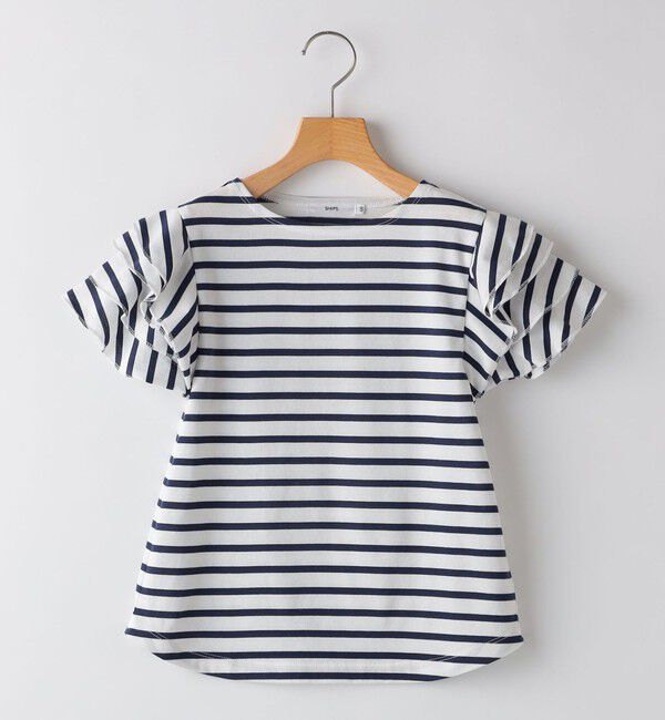 SHIPS KIDS「SHIPS KIDS:140～150cm / オーガニック コットン フリル スリーブ TEE」|Tシャツ・カットソー|
