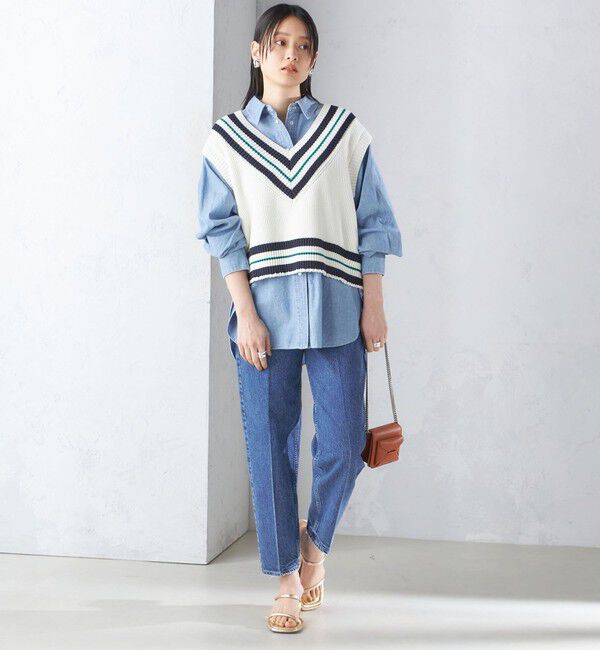 SHIPS for women「【SHIPS別注】WRAPINKNOT:〈手洗い可能〉チルデン ニット ベスト」|ベスト・ジレ|