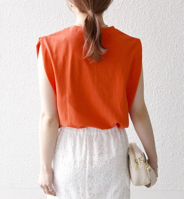 SHIPS any「《一部追加予約》SHIPS any:〈抗菌防臭/洗濯機可能〉USAコットン ラウンドヘム ノースリーブ TEE」|Tシャツ・カットソー|