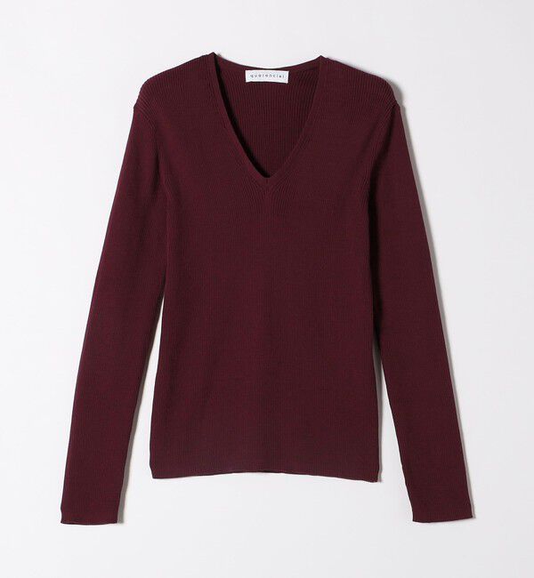 quaranciel「quaranciel:〈手洗い可能〉コットン Vネック リブ ニット」|ニット・セーター|