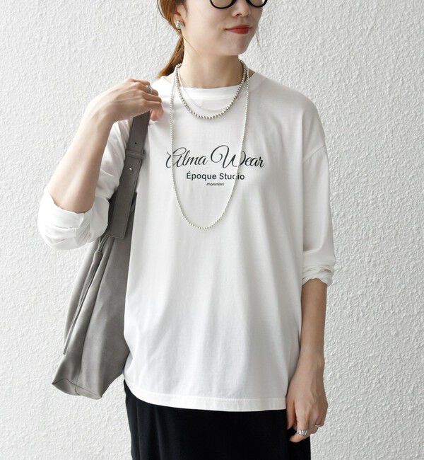 SHIPS any「【SHIPS any別注】MONMIMI:〈洗濯機可能〉ロゴ プリント ロンTEE 25AW」|Tシャツ・カットソー|