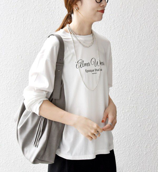 SHIPS any「【SHIPS any別注】MONMIMI:〈洗濯機可能〉ロゴ プリント ロンTEE 25AW」|Tシャツ・カットソー|