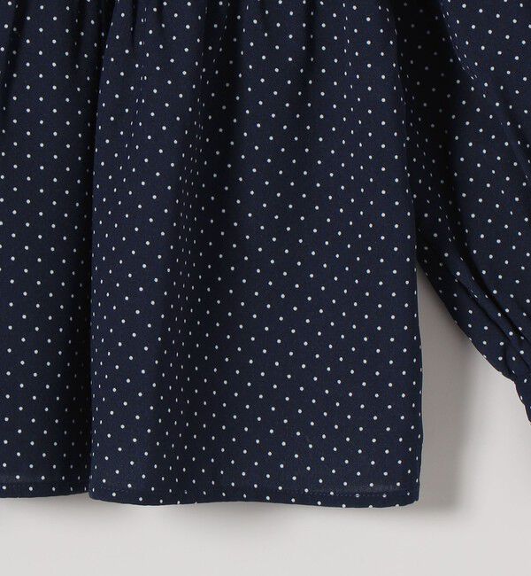 SHIPS any「SHIPS any:〈洗濯機可能〉ドット ノーカラー ティアード フレア ブラウス」|シャツ・ブラウス|