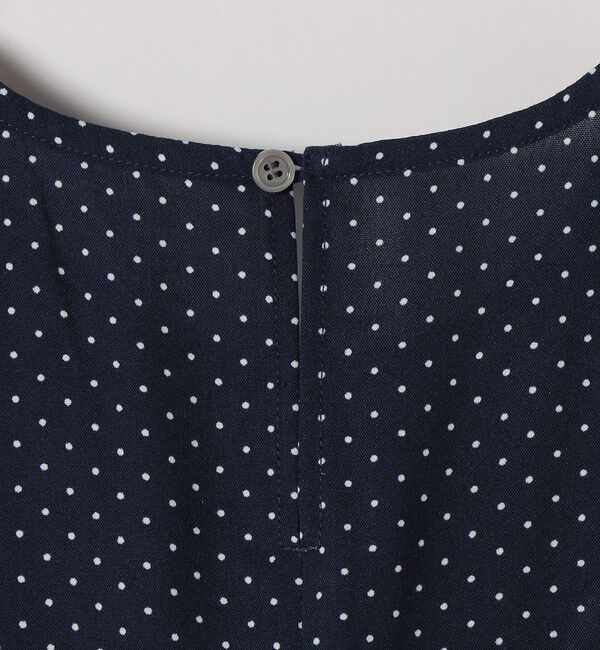 SHIPS any「SHIPS any:〈洗濯機可能〉ドット ノーカラー ティアード フレア ブラウス」|シャツ・ブラウス|