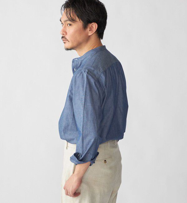 SHIPS「【SHIPS別注】Salvatore Piccolo: バンドカラー プルオーバー デニム シャツ」|シャツ・ブラウス|