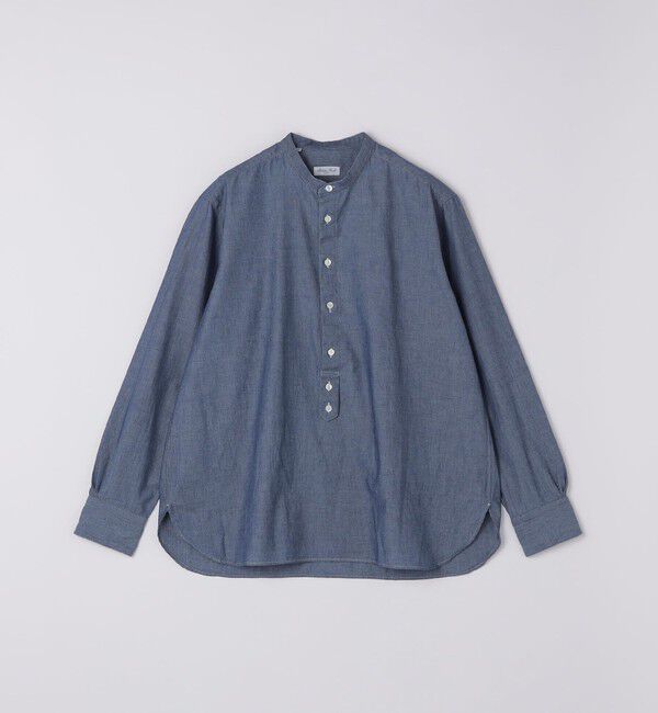 SHIPS「【SHIPS別注】Salvatore Piccolo: バンドカラー プルオーバー デニム シャツ」|シャツ・ブラウス|