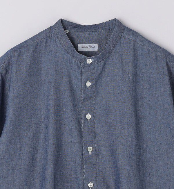 SHIPS「【SHIPS別注】Salvatore Piccolo: バンドカラー プルオーバー デニム シャツ」|シャツ・ブラウス|